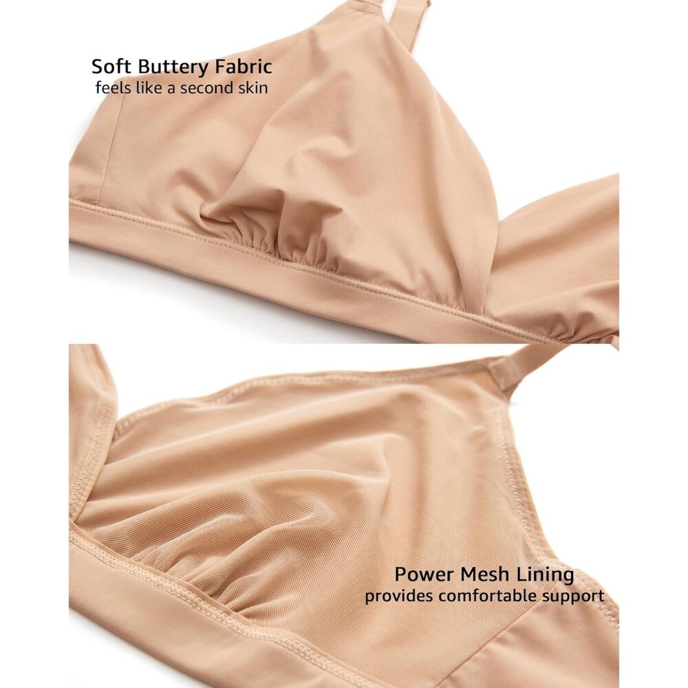 Women's Inbarely Triangle Bralette Unlined Wirele… - image 3